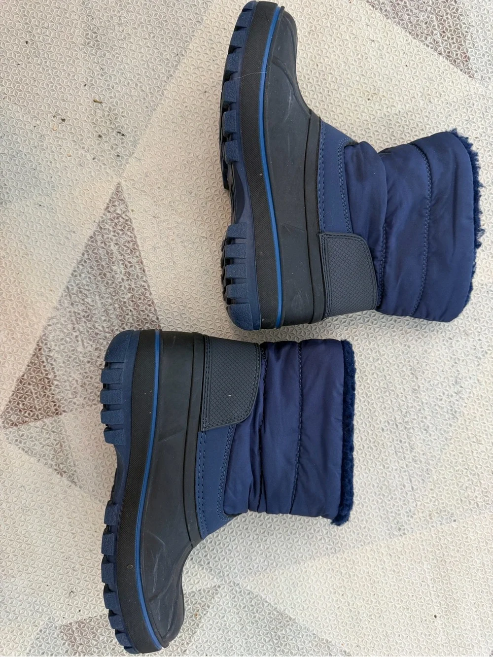 Lands' End Navy Quilted Faux-Fur Winter Boots